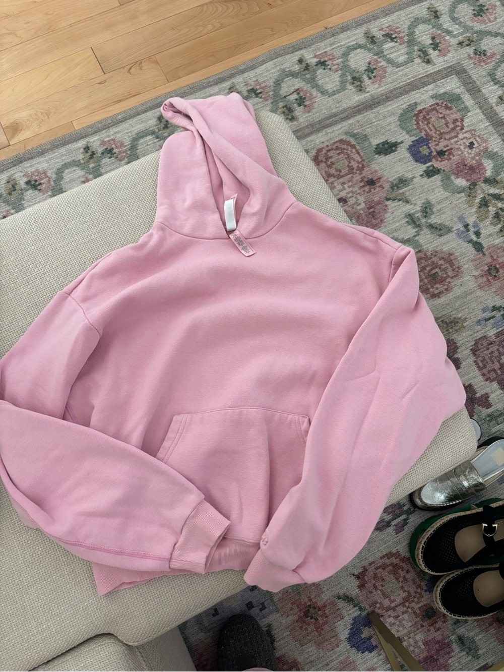 Skims Women’s Pink Hooded Pullover Sweatshirt